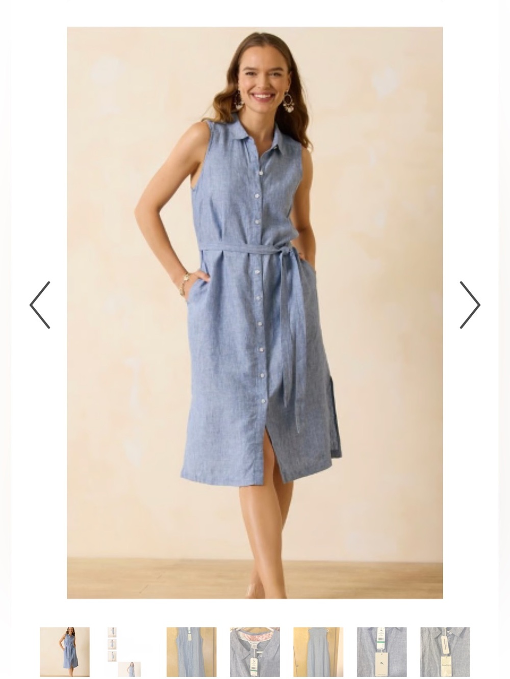 Tommy Bahama Sleeveless linen dress in Light Blue